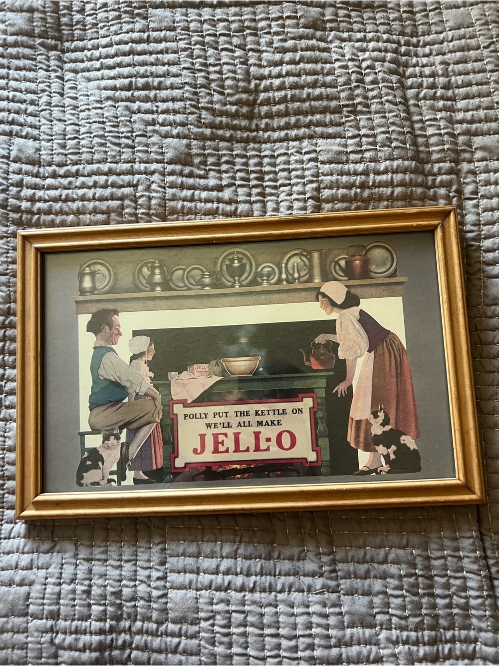 Maxfield Parrish Jello Polly Put the Kettle On Framed 1923 Advertising Print VTG